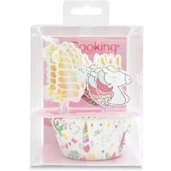 24 Caissettes Cupcakes + 24 Cake Toppers Licorne Scrapcooking