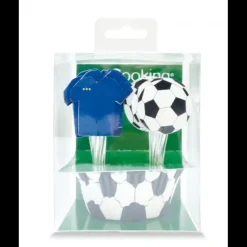 24 Caissettes Cupcakes + 24 Cake Toppers Football Scrapcooking
