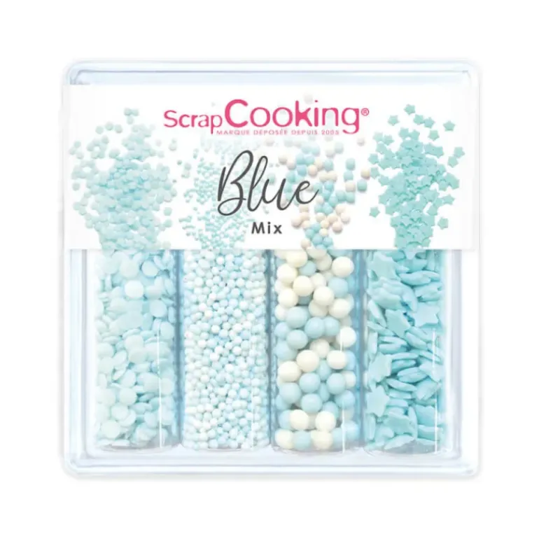 4 Décors en Sucre Blue Mix 64 g ScrapCooking