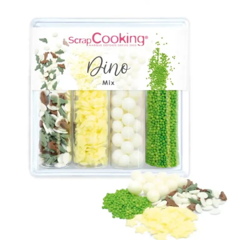 4 Décors en Sucre Dino Mix 61 g Scrapcooking