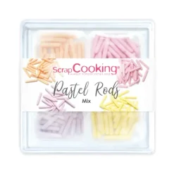 4 Décors en Sucre Pastel Rods 60 g Scrapcooking