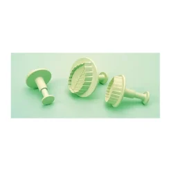 3 Découpoirs Grande Feuille de Rose à Poussoir