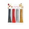 4 Stylos Glaçage Pailletés Noir Rouge Argenté Doré Scrapcooking