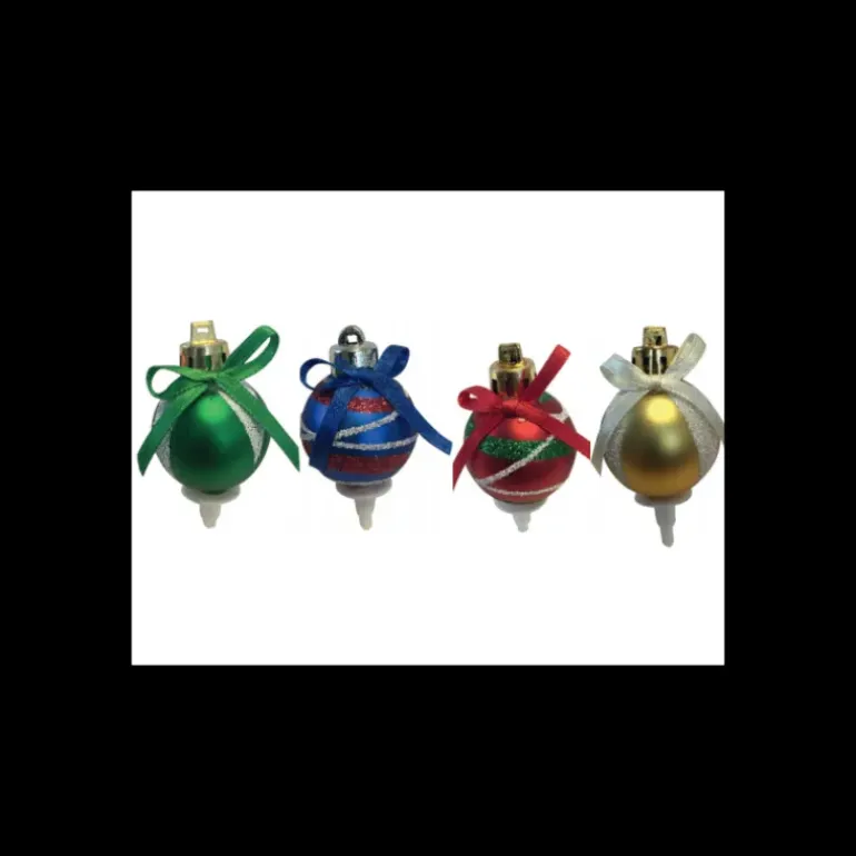 Assortiment Décors Bûche Boule de Noël avec Ruban (x50)