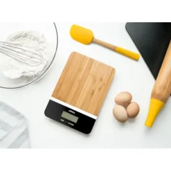 Balance de Cuisine Bambou Rectangle Noir 23 x 16 cm Pebbly