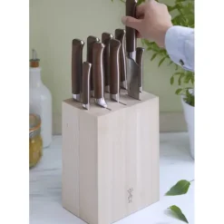 Bloc à Couteaux Hêtre pour 9 Couteaux Opinel