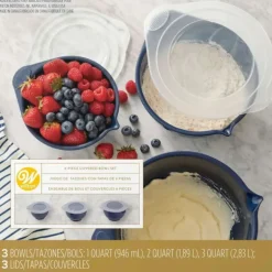 Bol Plastique avec Couvercle 0,95 L / 1,89 L / 2,84 L (x3) Wilton