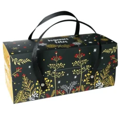 Boîte à Bûche 25 x 11 cm Végétal (x12) Patisdécor