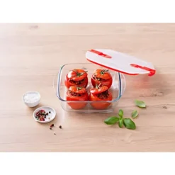 Boîte de Conservation en Verre Carrée 20 x 17 cm 1 L Cook & Heat Pyrex