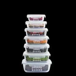 Boîte de Conservation en Verre Rectangle 2,25 L Pebbly