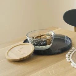 Boîte de Conservation en Verre et Bambou Rond 770 ml Pebbly