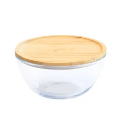 Boîte de Conservation en Verre et Bambou Rond 2,6 L Pebbly