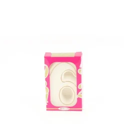 Bougie anniversaire chiffre 6 blanche avec filet doré