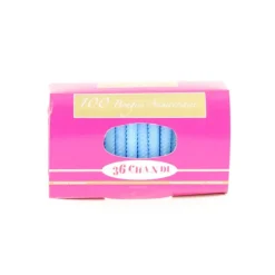 Bougie anniversaire torsadée Bleue (x100)