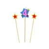 Bougie Chiffre 4 avec 2 bougies étoiles Gatodéco