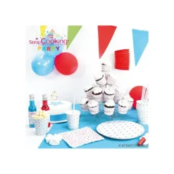 Bougie Chiffre 4 Blanche à Etoiles Multicolores Scrapcooking