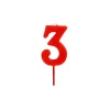 Bougie Chiffre 3 Rouge Gatodéco