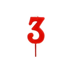 Bougie Chiffre 3 Rouge Gatodéco