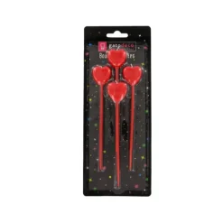 Bougies Coeurs Rouges sur Piques (x4) Gatodéco