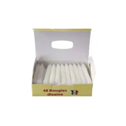 Bougies d'anniversaire torsadées blanches (x48)