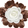 Bouquet Fleur Azyme 10 cm Blanc et Marron 5 cm (x6) Florensuc