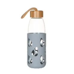 Bouteille en Verre avec Protection Silicone Gris 55 cl Pebbly