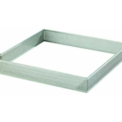 Cadre à Tarte Carré Inox Perforé 8.5 cm H.2 cm