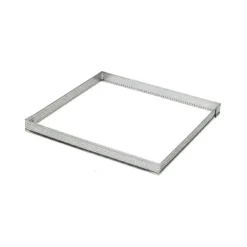 Cadre à Tarte Carré Inox Perforé 22 cm H.2 cm