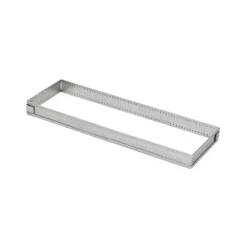 Cadre à Tarte Rectangle Inox Perforé 11x3.5 cm H.2 cm