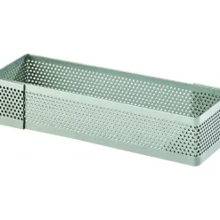 Cadre à Tarte Rectangle Inox Perforé 24x8 cm H.2 cm