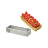 Cadre à Tarte Rectangle Inox Perforé 12x4 cm H.2 cm