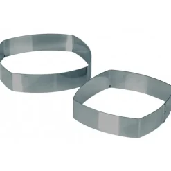 Cadre Pâtisserie Carré Bombé Inox 24 cm x H 4.5 cm Mallard Ferrière