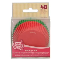 Caissettes Cupcakes Rouge et Verte (x48) Funcakes