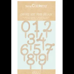 Cake Topper Bois Chiffres 0 à 9 Scrapcooking