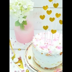Cake Topper long 20 cm cœur doré (x10) ScrapCooking