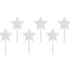 Cake Toppers Étoiles Argent (x6) PartyDeco