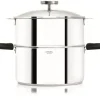 Casserole et Cuit Vapeur Inox Ø 24 cm Anses Mutine Noir Biome Cristel