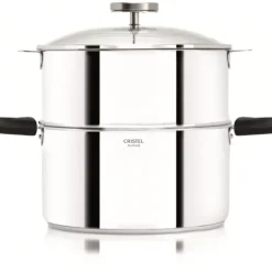 Casserole et Cuit Vapeur Inox Ø 24 cm Anses Mutine Noir Biome Cristel