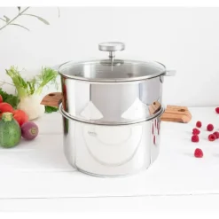 Casserole et Cuit Vapeur Inox Ø 24 cm Anses Olivier Biome Cristel