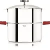 Casserole et Cuit Vapeur Inox Ø 20 cm Anses Mutine Framboise Biome Cristel