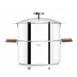 Casserole et Cuit Vapeur Inox Ø 20 cm Anses Noyer Biome Cristel