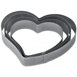 Cercle à Entremets Coeur Inox Micro-perforé 18 x 17 cm x H 3,5 cm Pavoni