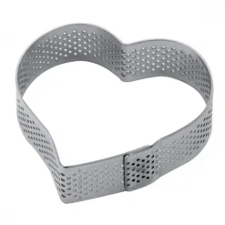 Cercle à Tarte Coeur Inox Micro-perforé 7,5 x 7 cm x H 2 cm Pavoni