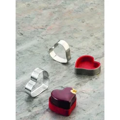 Cercle à Tarte Coeur Inox Micro-perforé 7,5 x 7 cm x H 2 cm Pavoni