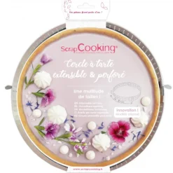 Cercle à Tarte Extensible Inox Perforé 16 à 30 cm Scrapcooking