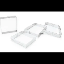 Cercles à Tarte Individuels Perforés Carrés 8 cm (x4) Scrapcooking