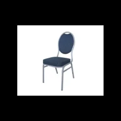 Chaise Empilable Argentée avec Assise Bleue Matignon Lyrose