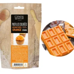 Chocolat Coloré Arôme Orange 250 g Patisdécor