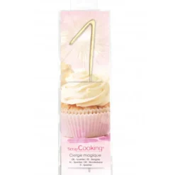 Cierge Magique Or 17,5 cm Chiffre 1 Scrapcooking