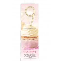 Cierge Magique Or 17,5 cm Chiffre 9 Scrapcooking